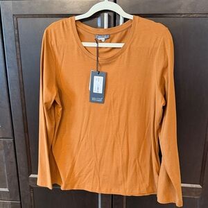 Dolcezza Women's Long Sleeve Top in Warm Orange